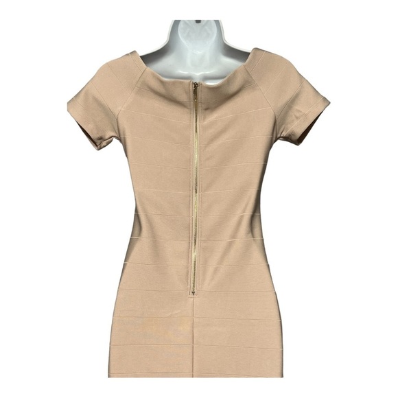 Fashion Nova Cowl Neck BodyCon Dress Midi Bandage Zipper Clubwear Small Pink - Picture 3 of 9